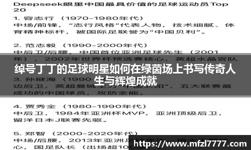 绰号丁丁的足球明星如何在绿茵场上书写传奇人生与辉煌成就
